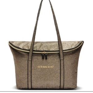 VICTORIA’S SECRET Glitter Gold Tote Bag ♥️